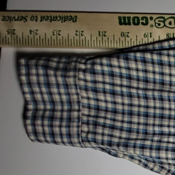 Ralph Lauren Mens Black Blue Checkered Long Sleeve Button Up Shirt Size Large - Picture 10 of 13